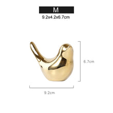 Load image into Gallery viewer, Silver Ceramic Bird Figurines