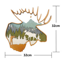 Load image into Gallery viewer, Wooden Deer and Elk Wall Decor