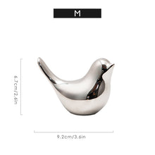 Load image into Gallery viewer, Silver Ceramic Bird Figurines