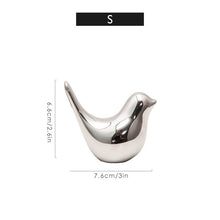 Load image into Gallery viewer, Silver Ceramic Bird Figurines