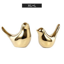 Load image into Gallery viewer, Silver Ceramic Bird Figurines