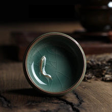 Load image into Gallery viewer, Celadon Koi Fish Tea Cup