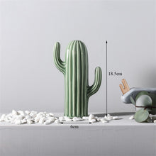 Load image into Gallery viewer, Ceramic Green Cactus Decor