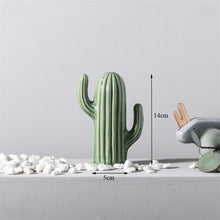 Load image into Gallery viewer, Ceramic Green Cactus Decor