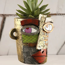 Load image into Gallery viewer, Abstract Face Pot
