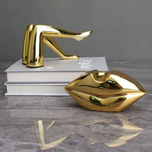 Load image into Gallery viewer, Golden Lip &amp; Legs Art Statue
