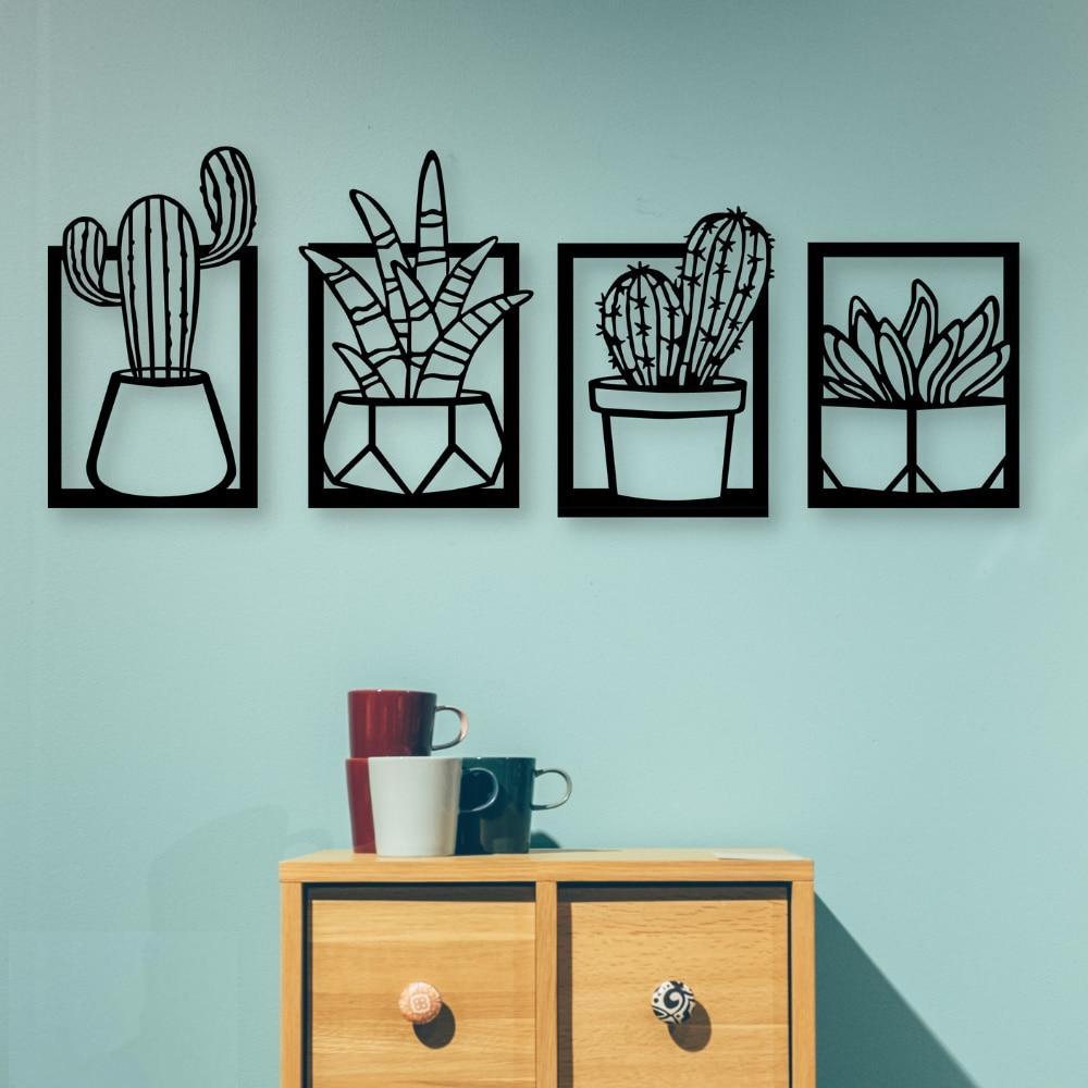 Wooden Flora Wall Decor (4pcs)