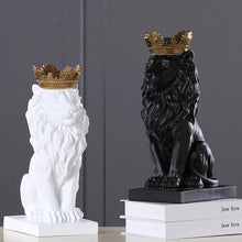 Load image into Gallery viewer, Golden Crowned Lion Sculpture
