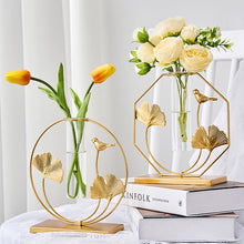 Load image into Gallery viewer, Golden Glass Tube Vase
