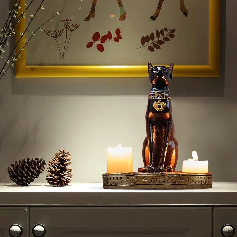 Egyptian Cat Candle Holder