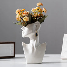 Load image into Gallery viewer, Modern Side Face Ceramic Vase
