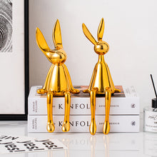 Load image into Gallery viewer, Abstract Bookshelf Rabbit Decor
