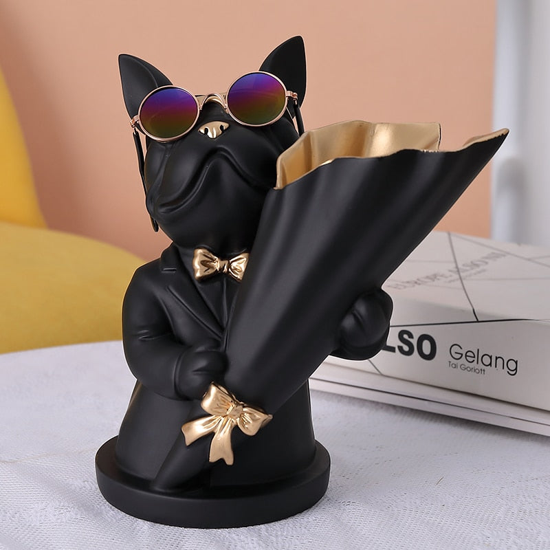Cool Frenchie Statue Vase