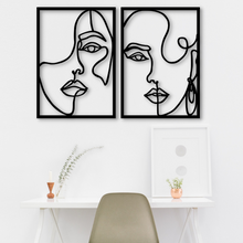 Load image into Gallery viewer, Wooden Woman Face Silhouette Wall Art

