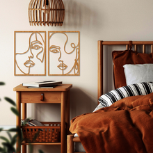 Load image into Gallery viewer, Wooden Woman Face Silhouette Wall Art
