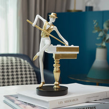 Load image into Gallery viewer, Abstract Golden Snooker Player Figurines
