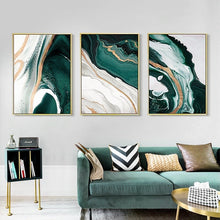 Load image into Gallery viewer, Abstract Green &amp; Golden Foil
