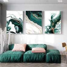 Load image into Gallery viewer, Abstract Green &amp; Golden Foil
