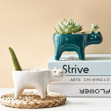 Load image into Gallery viewer, Ceramic Abstract Cat Planter

