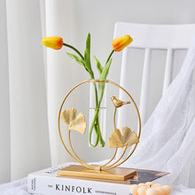 Load image into Gallery viewer, Golden Glass Tube Vase
