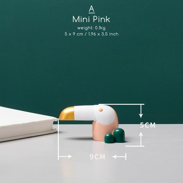 Cute Toucan Figurines Figurines & Miniatures ARTLOVIN Official Store A (Mini Pink) 