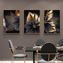 Load image into Gallery viewer, Black and Gold Tropical Leaf
