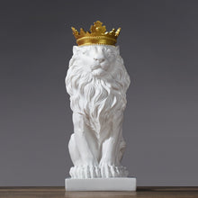 Load image into Gallery viewer, Golden Crowned Lion Sculpture
