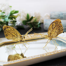 Load image into Gallery viewer, Golden Metal Butterfly Ornament
