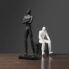 Load image into Gallery viewer, Black &amp; White Pixel Figurine
