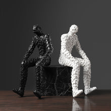 Load image into Gallery viewer, Black &amp; White Pixel Figurine
