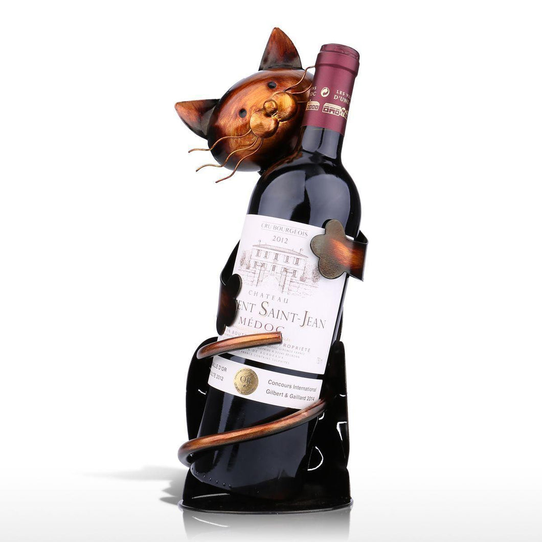 Chrome Cat Wine Holder