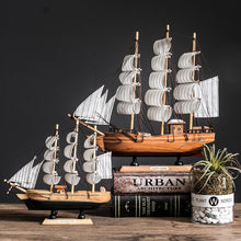 Load image into Gallery viewer, Retro Wooden Handmade Sailboat Miniature
