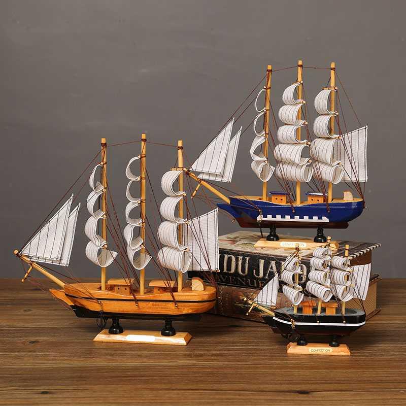 Retro Wooden Handmade Sailboat Miniature – Arte Attic