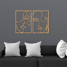 Load image into Gallery viewer, Wooden Woman Face Silhouette Wall Art
