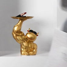 Load image into Gallery viewer, Muscular Cow Golden Tray
