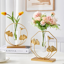 Load image into Gallery viewer, Golden Glass Tube Vase
