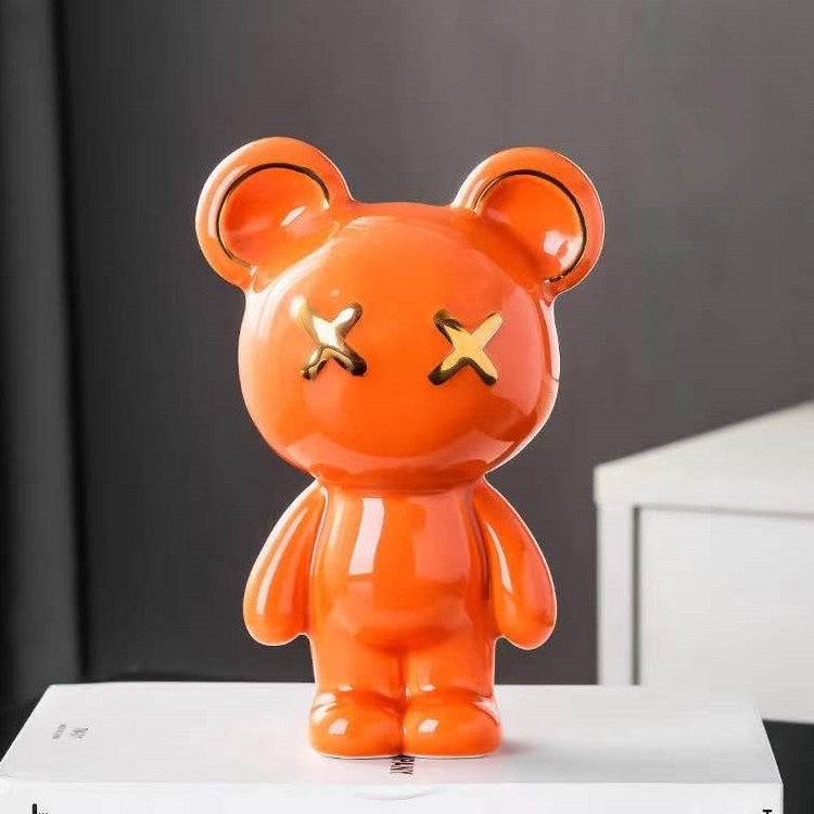 Ceramic Cross Eyed Bear Arte Attic