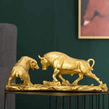 Load image into Gallery viewer, Golden Bull &amp; Bear Statues
