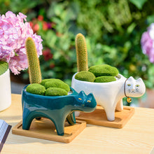 Load image into Gallery viewer, Ceramic Abstract Cat Planter
