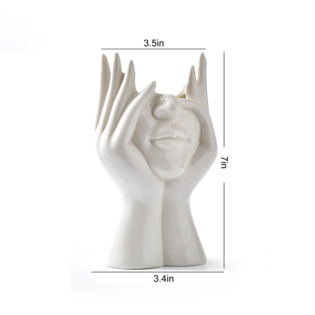 Abstract Facial Expression Vase