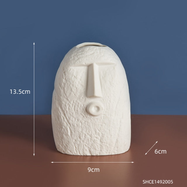Ceramic Abstract Face Vase