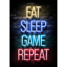 Load image into Gallery viewer, Neon Eat Sleep Game Repeat
