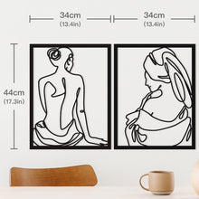 Load image into Gallery viewer, Black Wall Decor Bedroom | Silhouette Wall Painting | Black Wooden Wall Decor - Decor
