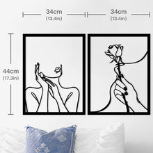 Load image into Gallery viewer, Black Wall Decor Bedroom | Silhouette Wall Painting | Black Wooden Wall Decor - Decor
