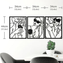 Load image into Gallery viewer, Black Wall Decor Bedroom | Silhouette Wall Painting | Black Wooden Wall Decor - Decor
