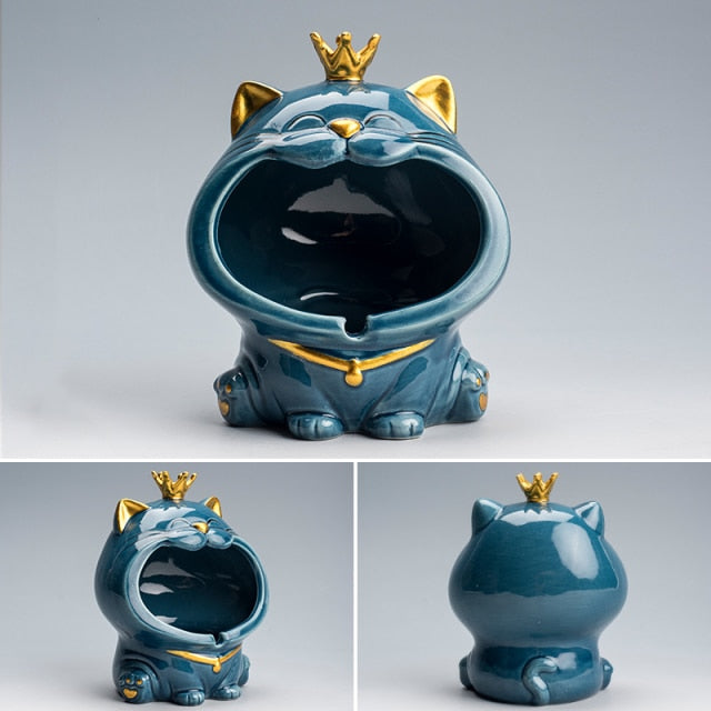 Ceramic Laughing Cat Storage/Astray