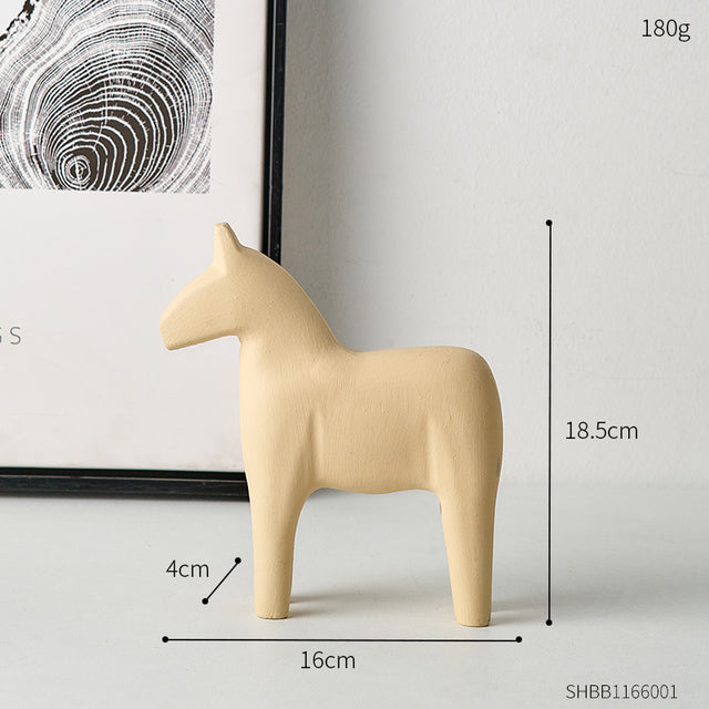 Wooden Minimalist Horse Figurine