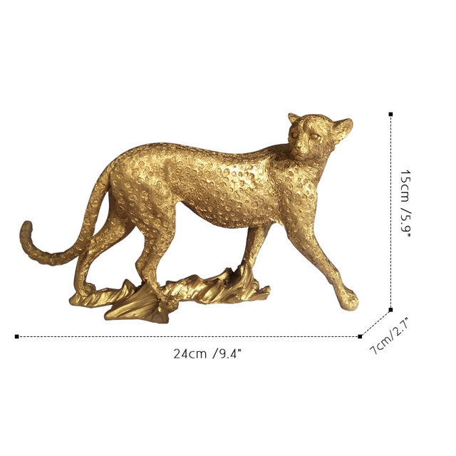 Golden Leopard Figurines