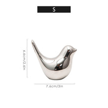 Load image into Gallery viewer, Silver Ceramic Bird Figurines
