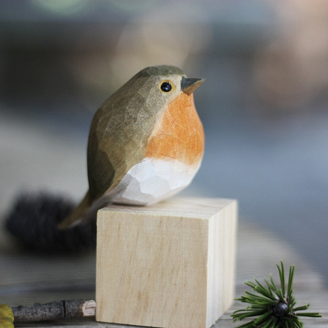 Wooden Bird Figurines